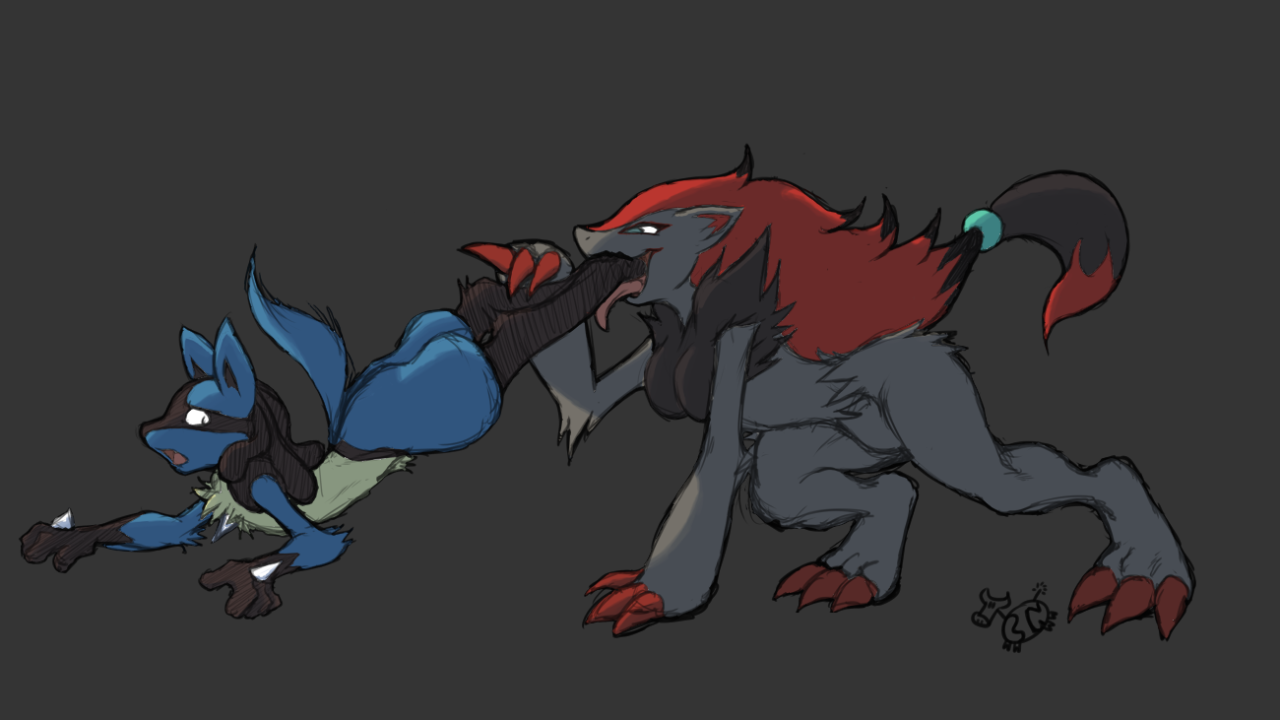 Zoroark x Lucario (Color) – by Radarn and Cownugget Cat vs Dog &a...