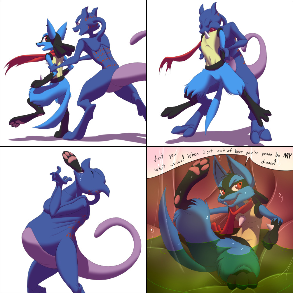 dragon-noms: Lucario as Prey Vore Art Spotlight for Anon! 